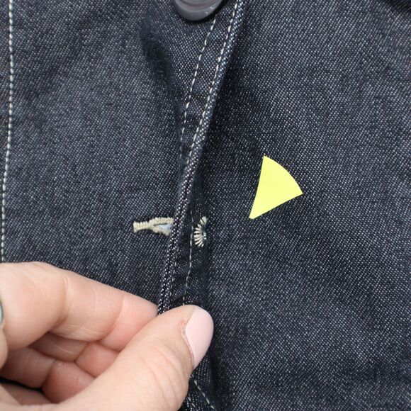 Clio Jacket Womens 16 Black Long Sleeve Button Up Collared Short Denim - Picture 3 of 16